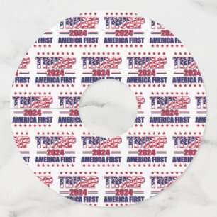 Amerika First Trump 2024 Wijnglaslabel