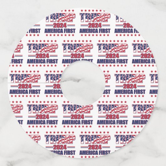 Amerika First Trump 2024 Wijnglaslabel (Voorkant)