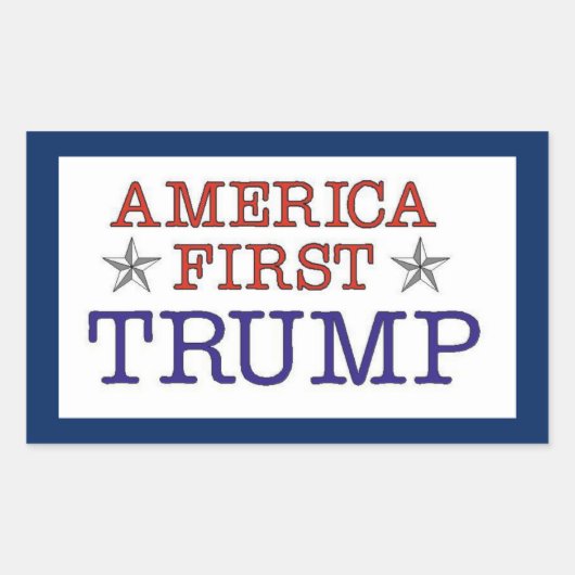 Amerika First Trump Rechthoekige Sticker (Voorkant)