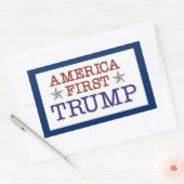 Amerika First Trump Rechthoekige Sticker (Envelop)