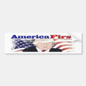 Amerika First Trump sterren and stripes Bumpersticker (Voorkant)