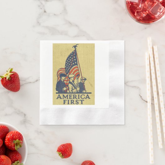 Amerika First Typografie Amerikaanse vlag Servetten (Insitu)
