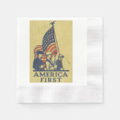 Amerika First Typografie Amerikaanse vlag Servetten (Voorkant)
