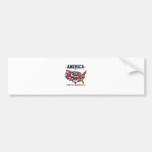 Amerika gebouwd door immigranten Patriottisch Amer Bumpersticker