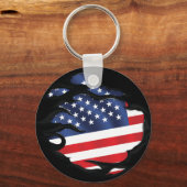 Amerika Geripte Vlag Sleutelhanger (Voorkant)