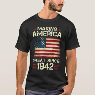 Amerika geweldig maken sinds 1942 80e geboorte t-shirt