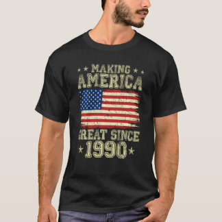 Amerika geweldig maken sinds 1990 VS-vlag 32n T-shirt