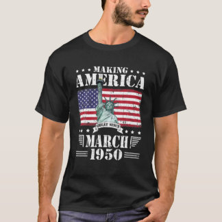 Amerika geweldig sinds maart 1950, geboortedag 71 t-shirt