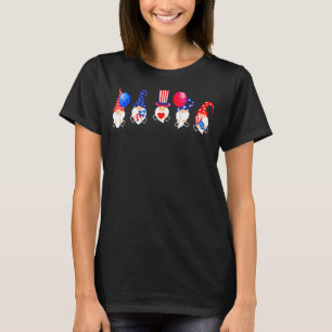 Amerika Gnomes Bowling Fireworks American Flag 4th T-shirt