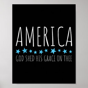 Amerika God heeft Zijn genade op U Christelijk ver Poster