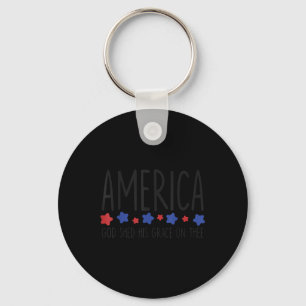 Amerika God Shed Zijn Genade Op Jou Tee 4 juli Sleutelhanger