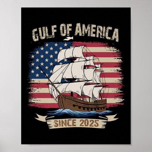Amerika Golf Mexico President Trump Est 2025 Ameri Poster (Voorkant)