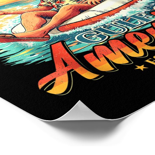 Amerika Golf Trump 2024 Retro Beach Verenigde Stat Poster (Hoek)