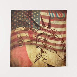 Amerika, grijze achtergrond wandkleed