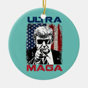 Amerika - Grote en rode patriot en Ultra Maga Keramisch Ornament