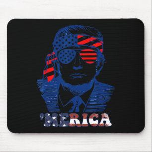 Amerika Happy 4th van juli Trump Amerikaanse vlag Muismat