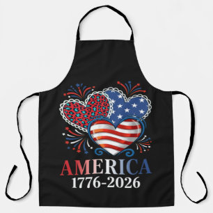 Amerika Hartstochtelijk 1776-2026 Patriottisch Schort