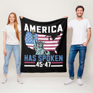 Amerika heeft 45 47 Trump President  gesproken Fleece Deken