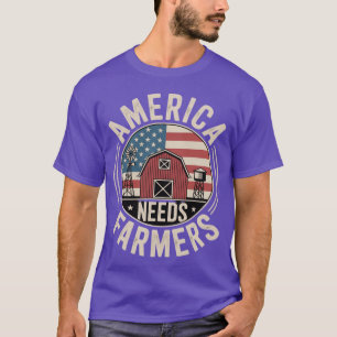 Amerika heeft boeren nodig Amerikaanse vlag tracto T-shirt