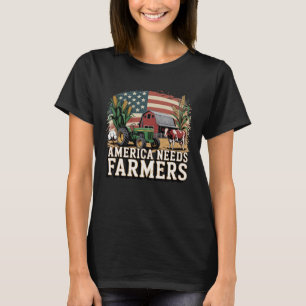 Amerika heeft boeren nodig Midwest koeien maïs Boe T-shirt