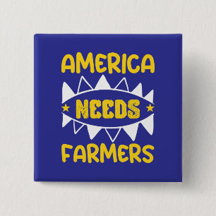 Amerika heeft boeren nodig vierkante button 5,1 cm