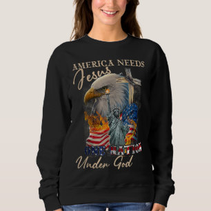 Amerika heeft Jezus één natie nodig onder God Eagl Trui