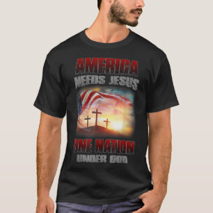 Amerika heeft Jezus één natie onder God nodig T-shirt