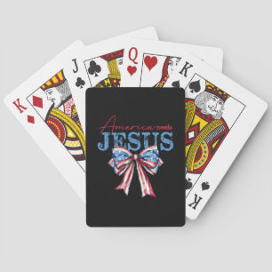 Amerika heeft Jezus nodig Christelijke Amerikaanse Pokerkaarten