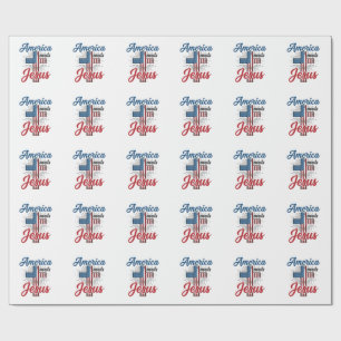 Amerika heeft Jezus nodig Patriottisch kruis shirt Cadeaupapier