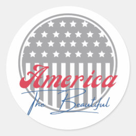Amerika, het mooie, Amerikaanse patriottisme Ronde Sticker