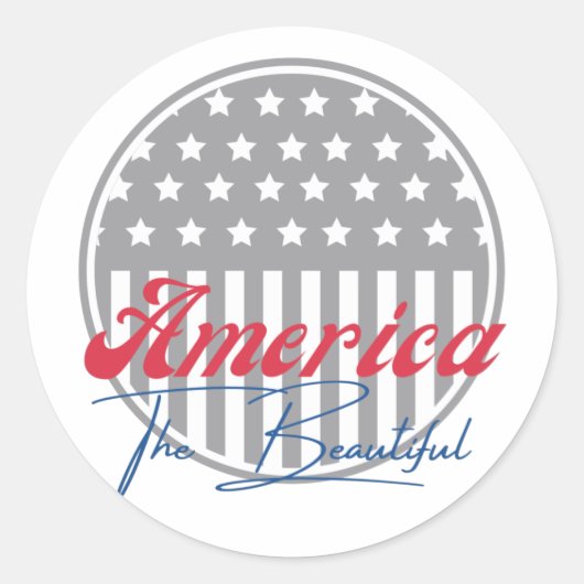 Amerika, het mooie, Amerikaanse patriottisme Ronde Sticker (Voorkant)