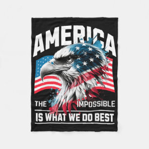 Amerika Het onmogelijke is wat we het beste doen U Fleece Deken