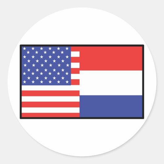 Amerika Holland Ronde Sticker (Voorkant)