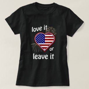 Amerika houdt ervan of laat het Hart Flag achter T-shirt