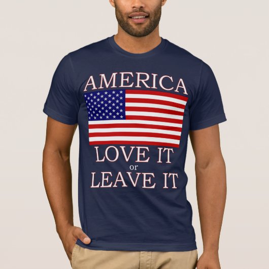 Amerika houdt ervan of laat het Mannen donkere T-s T-shirt (Voorkant)