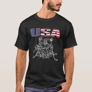 Amerika IJshockey liefhebbers Jersey USA Vlag Hock T-shirt