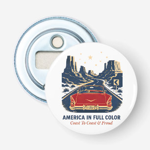 Amerika In Kleur Flesopener Button Flesopener