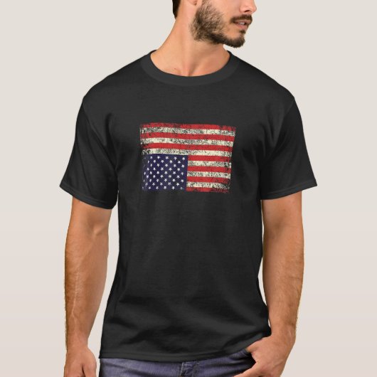 Amerika in nood ondersteboven Flag T Shirt (Voorkant)