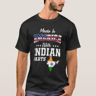 Amerika Indische Delen India Kaart VS Vlag Vooroud T-shirt