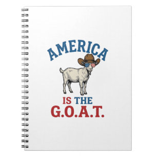 Amerika Is De G.O.A.T Patriottisch Geit Cowboy Shi Notitieboek
