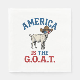 Amerika Is De G.O.A.T Patriottische Geit Cowboy Sh Servet