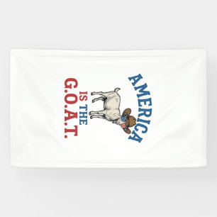 Amerika Is De G.O.A.T Patriottische Geit Cowboy Sh Spandoek