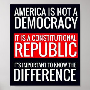 Amerika is geen democratie poster