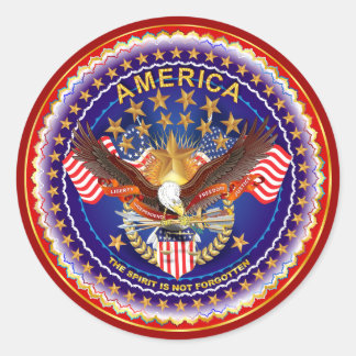 Amerika is niet vergeten RND alleen zie notities Ronde Sticker