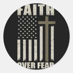Amerika is trots op het geloof in de vlag van de V Ronde Sticker