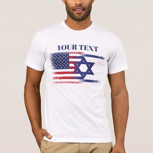 Amerika Israël Vlag T-shirt (Voorkant)