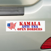 AMERIKA KAMALA'S OPEN GRENS TEGEN DE VS! Vlag Bumpersticker (Op auto)