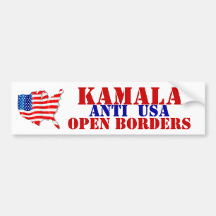 AMERIKA KAMALA'S OPEN GRENS TEGEN DE VS! Vlag Bumpersticker