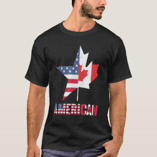 Amerika kan VS Canada Flag Pride vakantiereizen ku T-shirt