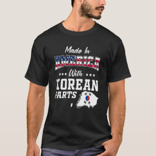 Amerika Koreaanse delen Zuid-Korea kaart VS vlag w T-shirt